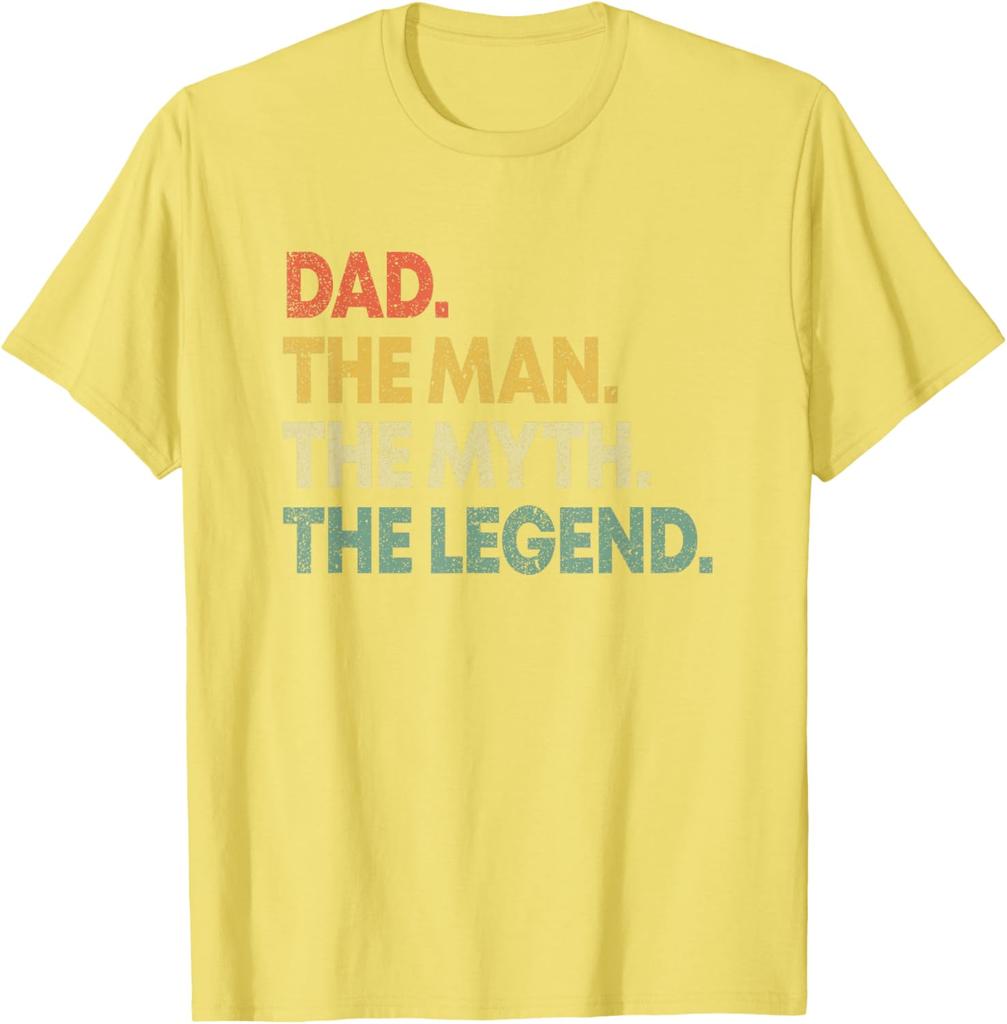 Papa Der Mann Der Mythos Die Legende Herren Kurzarm Baumwolle Grafik T-Shirt Vatertag Geschenk
