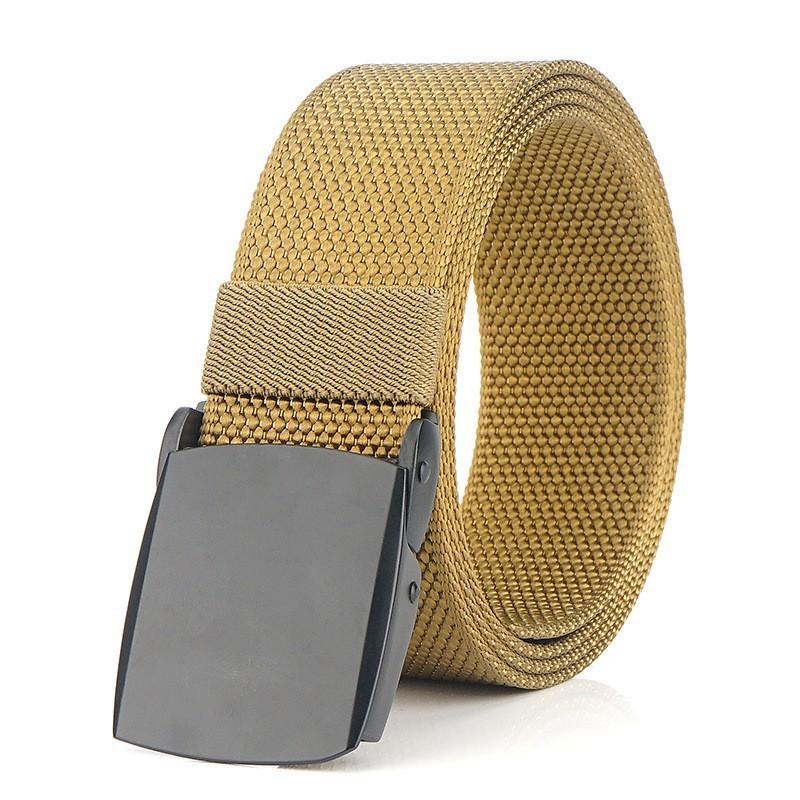 Thickened Nylon Automatic Buckle Belt Knitted Canvas Pants Young Students Casual Men's