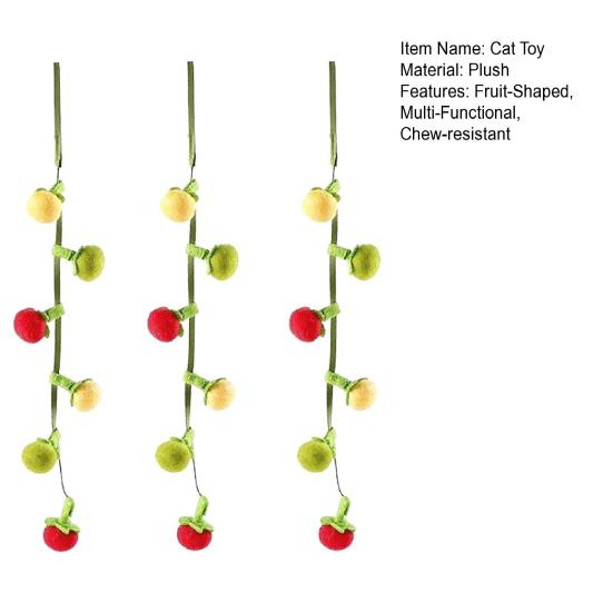 Fruit-Shaped Catnip Toy String Interactive Cat Toy Cat Teaser String with Bell Soft Tomatoes Cat Chew Toy for Indoor Cats Play And Exercise