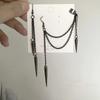 Retro Punk Nisza Czarne Chwosty Długi Łańcuszek Kolczyki Hip Hop Kolczyki Sztyfty Damskie Gotyckie Street Party Moda Kreatywny Trend Biżuteria