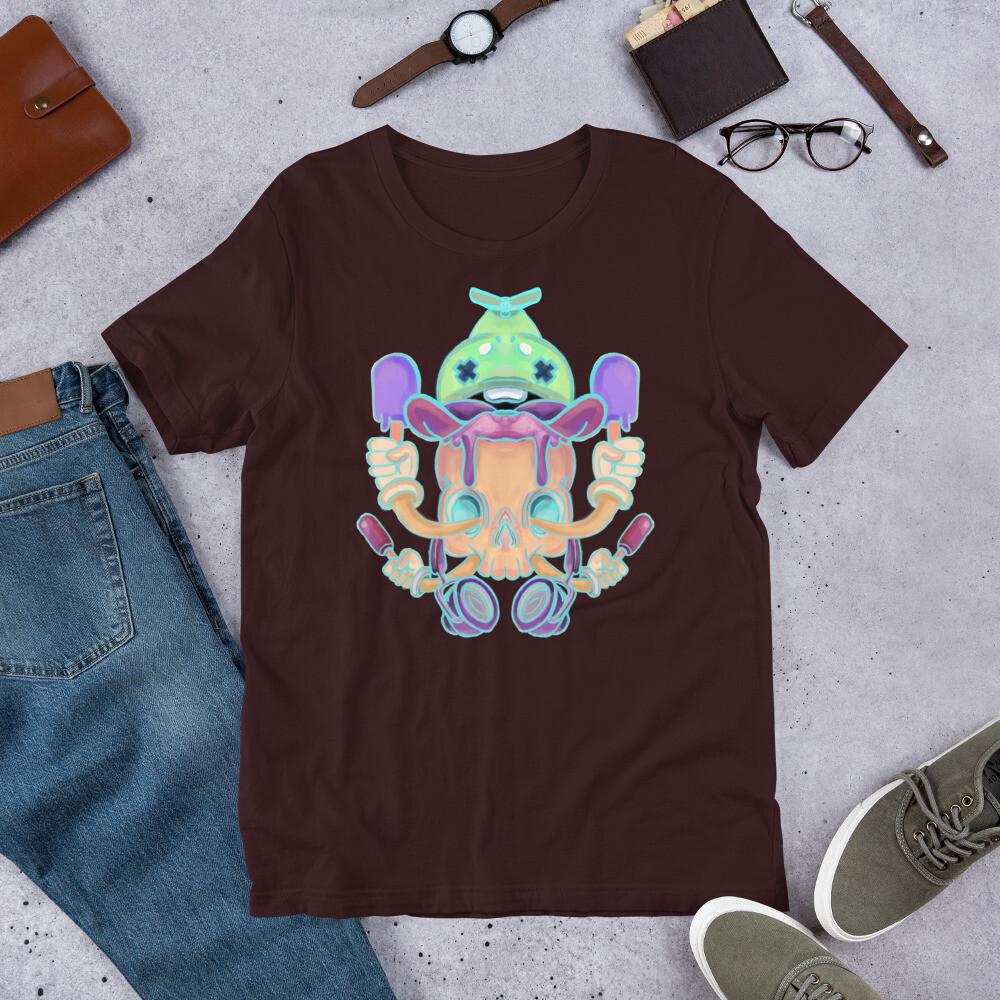 UNISEX SKULL T-SHIRT ABSTRAKT S разноцветный