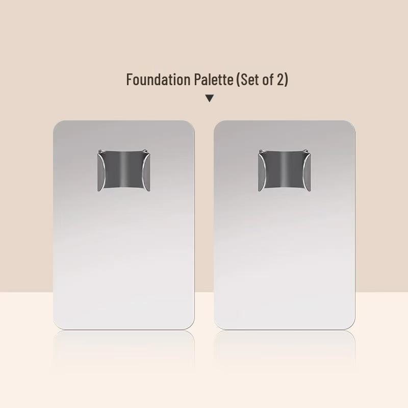 Stainless Steel Makeup Mixing Palette & Spatula Set – Foundation/Concealer Ring.