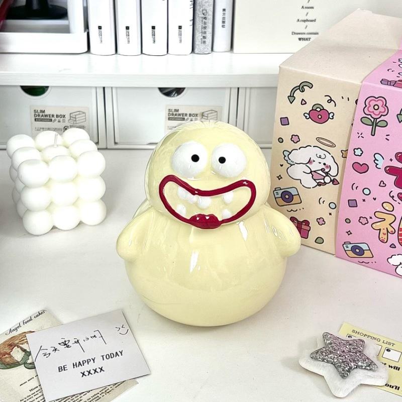 Strange birthday gift creative big mouth mud monster ceramic mug with lid girl girlfriend souvenir gift box