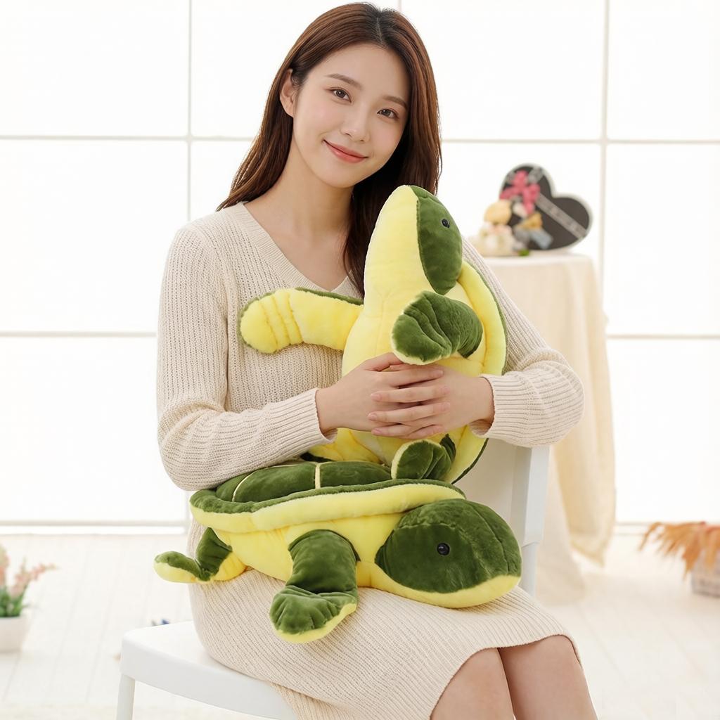 35Cm Green Tortoise Plush Pillow Stuffed Ocean Animal Cartoon Cushion Sofa Home Sofa Chair Floor Decoration Gift