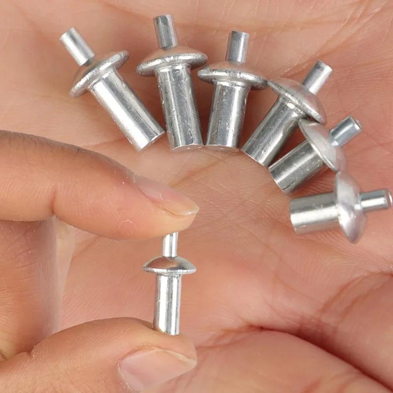 100/10PCS Hammer Drive Expansion Rivets Expansion Aluminum Nail Head Piercing Knock Type Small Tapping Screws Fasteners Rivet
