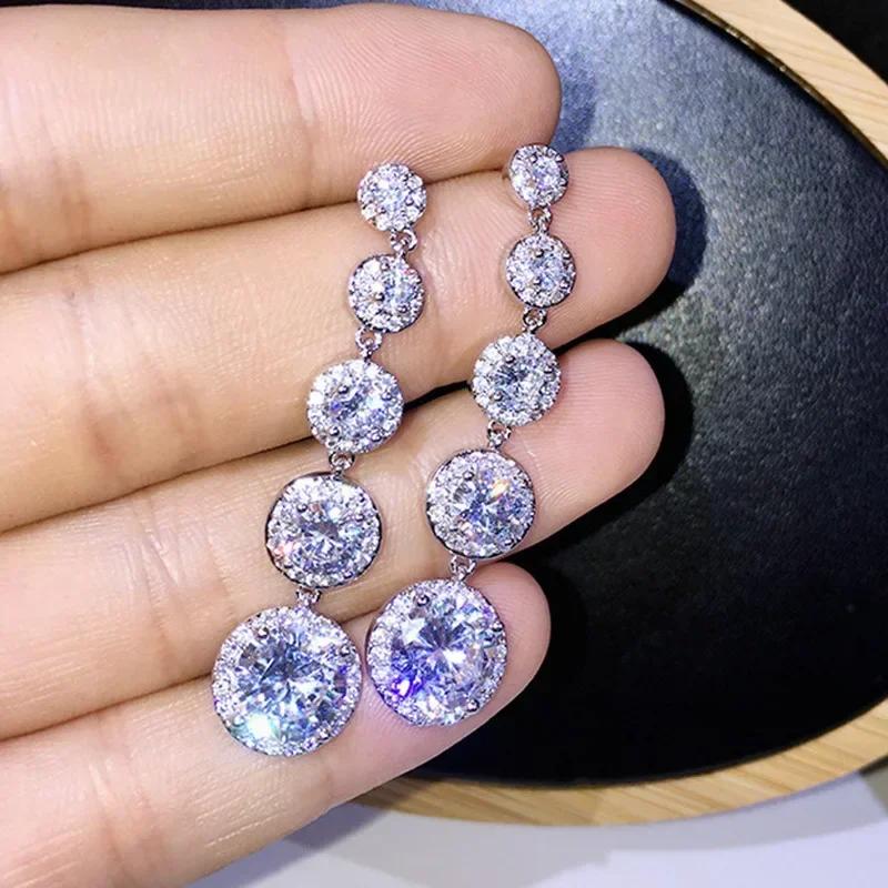 Luxury, High-End, Gorgeous Party, Water Droplet Zircon Earrings, Bride'S Wedding, Eternal And Dazzling Jewelry, Headwear