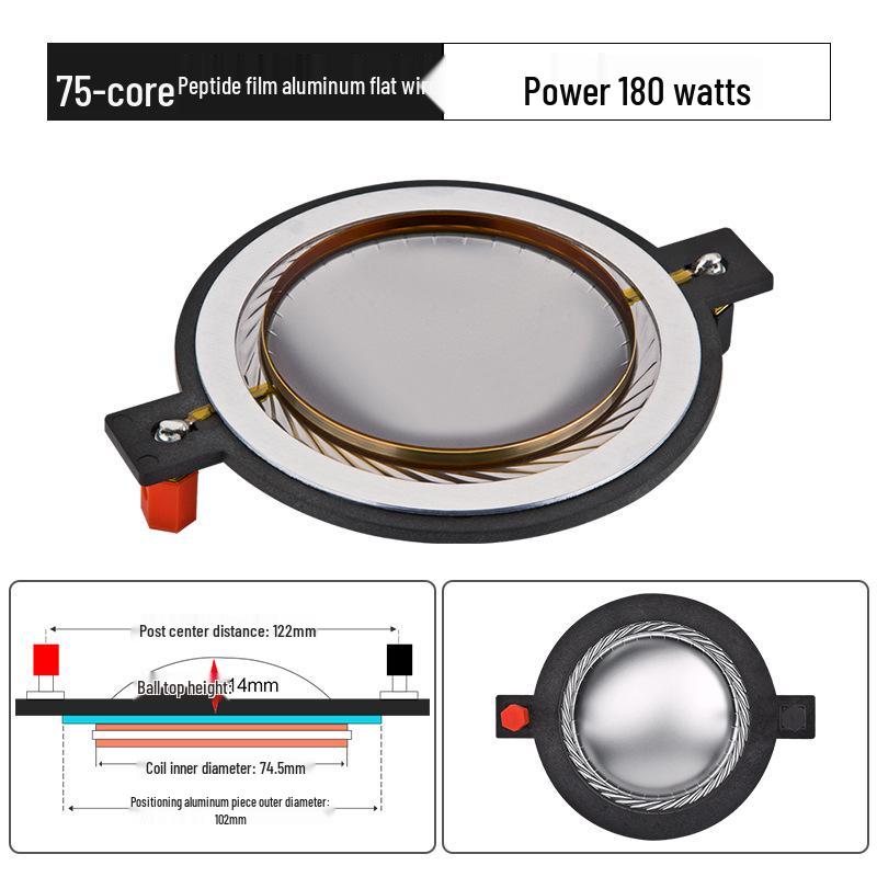 74.5mm Titanium Diaphragm Tweeter Voice Coil with Round & Flat Wire - 75 Core Speaker Audio Accessory