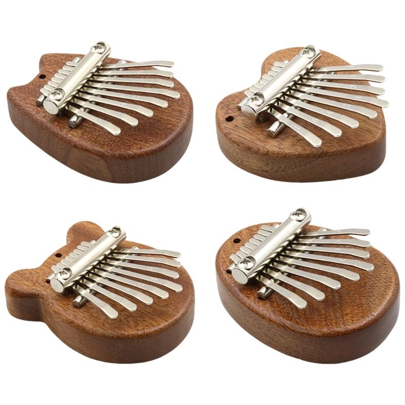 8 Keys Finger Piano Wood Finger Thumb Piano Musical Instrument Portable Wood Finger Piano for Kids Beginners