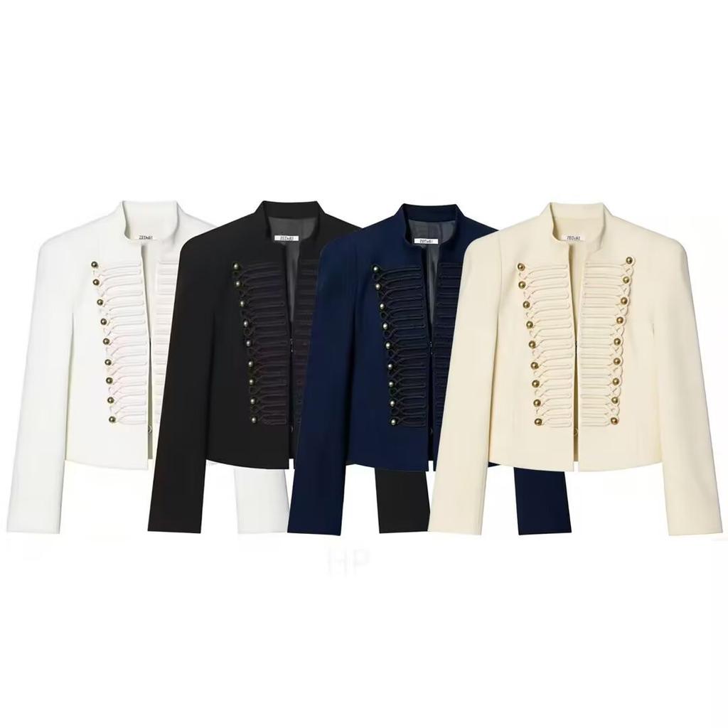 2026 Spring New Product European and American Cross-border Women's Clothing Fashion with Shoulder Pads Slim Short Blazer W018 1790