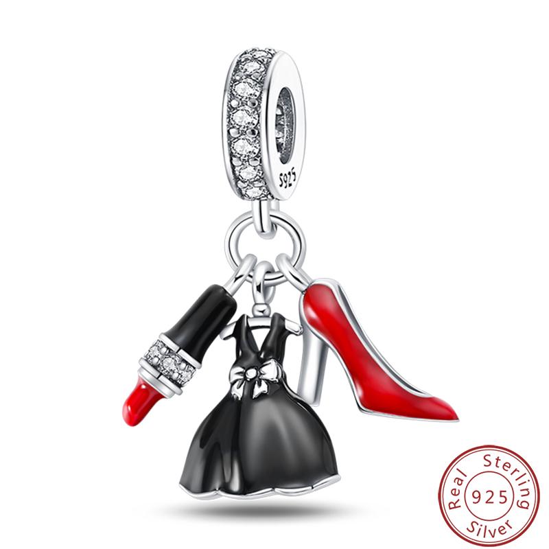 Red Copper Pomegranate Lipstick Apple Ladybug Playing Cards Charms Beads 3Mm Diy Fine Jewelry