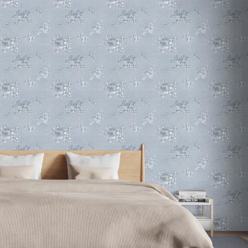 CHIHUT Wallpaper Stickers, Cutting Sheet, 30cm x 6m, Gray, Floral Rose Pattern, Nordic Style, Peelable Wallpaper, Waterproof, Stain-Resistant, Embosse