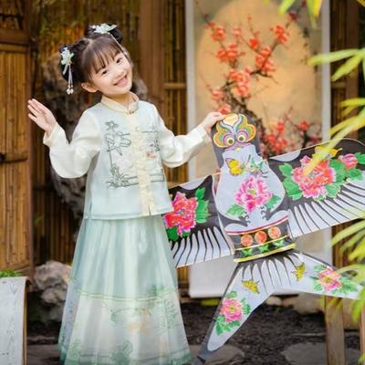 Hanfu dívka čínského stylu látkové letní šaty Starožitný oblek Tang kostým super víla malá dívka mořská panna princezna sukně spodní prádlo