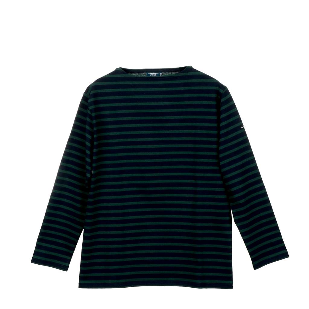 Saint James 2501 GUILDO OUESSANT Long Sleeve in Border T-Shirt Navy/Pin