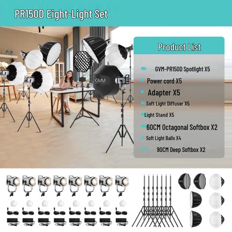 GVM 150W PR150D LED Professional Continuous Light Kit