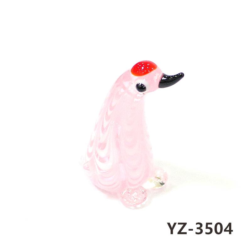 Colorful Cute Glass Duck Mini Figurine Craft Ornament Easter Animal Tiny Statues Home Table Micro Fairy Garden Decor Accessories