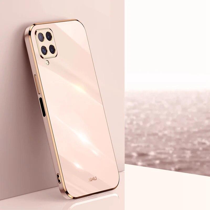 KEYSION Luxury Plating Case for Samsung A22 4G A22S 5G A12 A50S Silicone Square Shockproof Phone Cover for Galaxy M53 M33 M32 4G