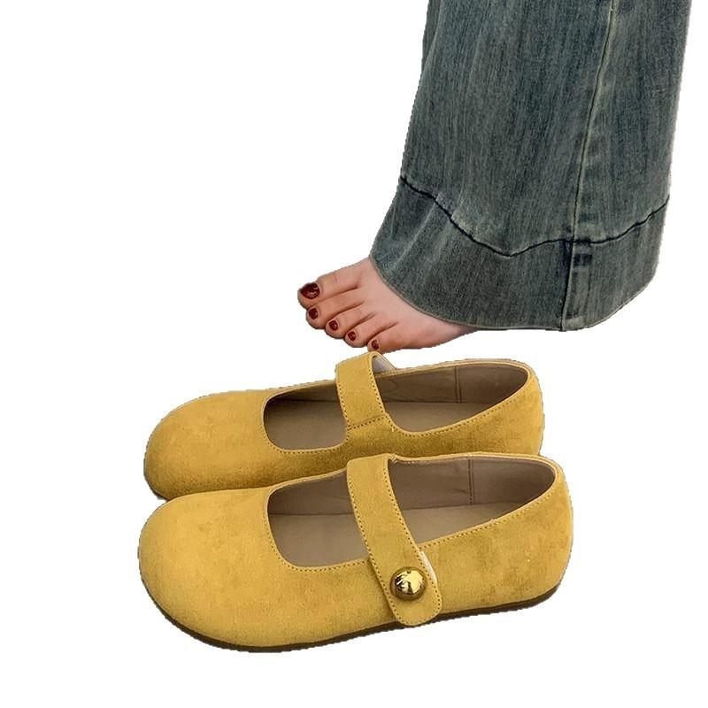All-inclusive Shallow Mouth Flat-bottomed Doudou Shoes Women's Summer New Gentle Retro One-word Single Shoes