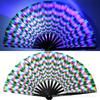 33cm Kung Fu Fan UV Printed Fluorescent Decorative Fans Bamboo Bone Performance Props Decorative Costumes