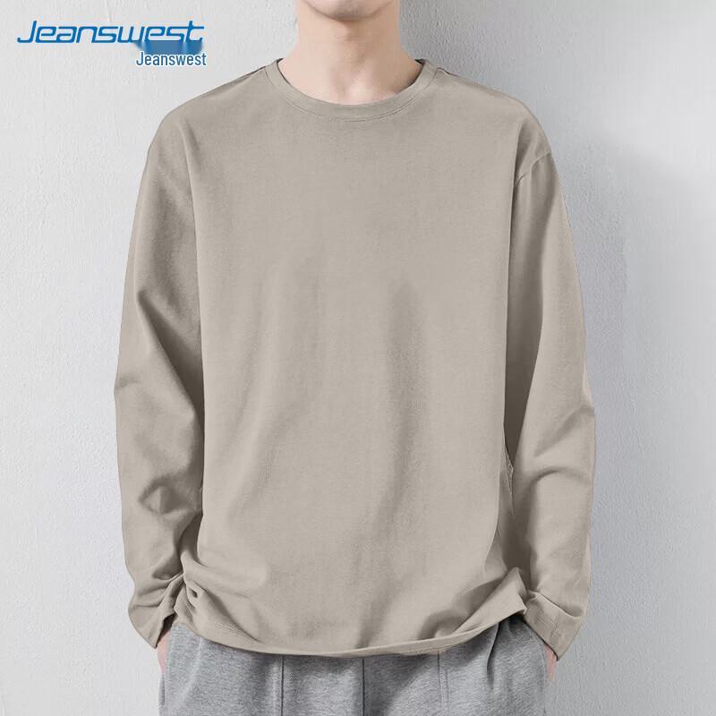 Jeanswest Men's Pure Cotton Loose Fit Long Sleeve T-Shirt