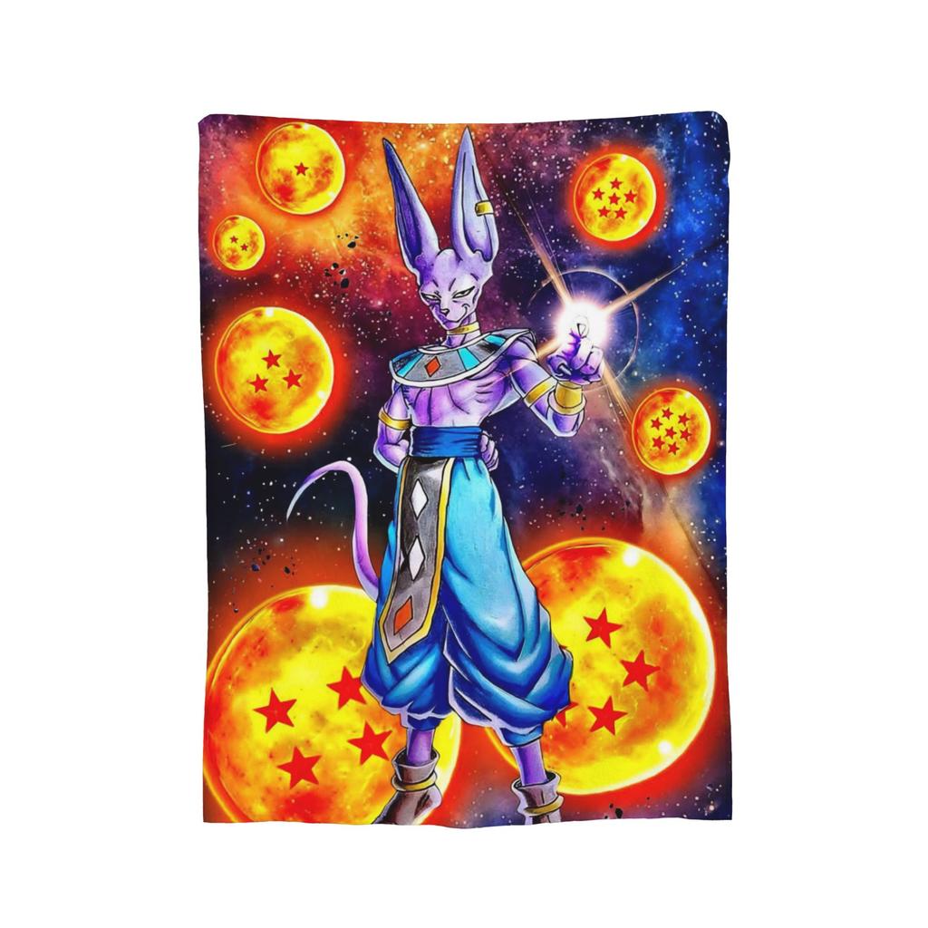 DBZ Goku Pattern Blanket Anime Characters Plush Funny Warm Throw Blanket for Coverlet Spring/Autumn,