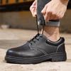 Summer Anti-static Safety Shoes: Comfortable, Anti-smash, Anti-puncture, Steel Toe Cap, Non-slip, Waterproof, Cowhide Work Shoes.