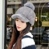 Imitation mink environmentally friendly duck tongue hat with adjustable female winter fur ball hat