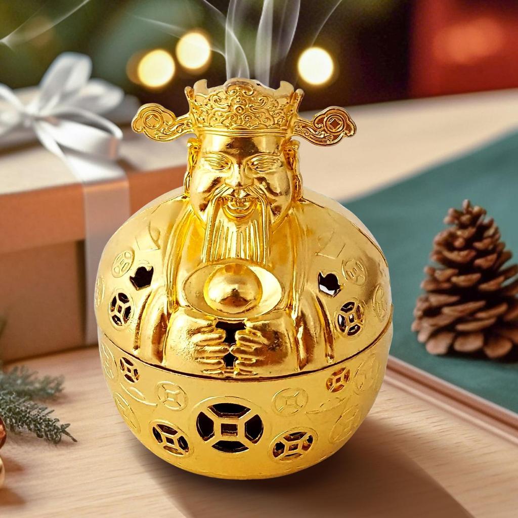 Creative Alloy Incense Burner Holder God Of Wealth Fumigation Incense Burner Stove Home Furnishings Decor Burn Incense Safely
