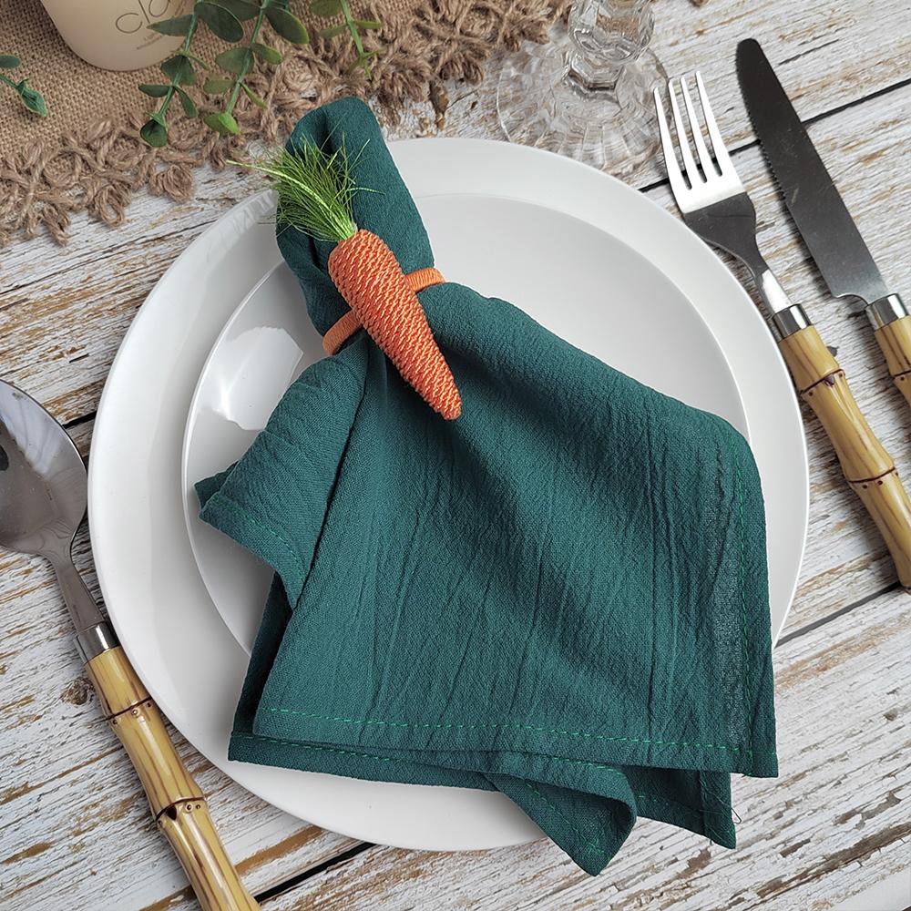 Tischdecken-Servietten mit gesäumten Kanten Stoffservietten 100% Rohbaumwolle Falten nach dem Waschen Großartig für Küche Hochzeit Deko