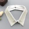 Elegant Pearls Beaded Bib Faux Collar Half Shirt for Women Lapel False Collar Detachable Collar Neckline Choker Necklace