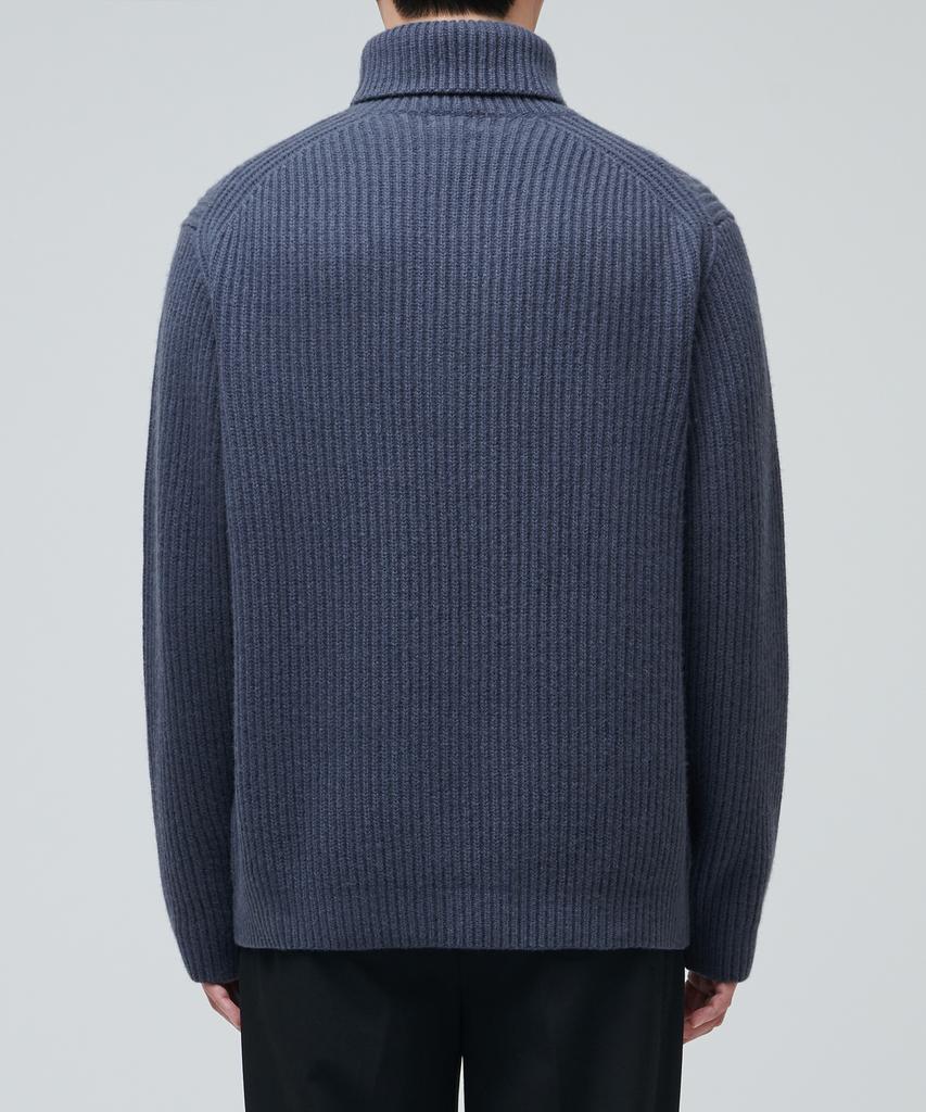 MUSINSA STANDARD Lambswool Ribbed Turtleneck Knit [Midnight Blue]