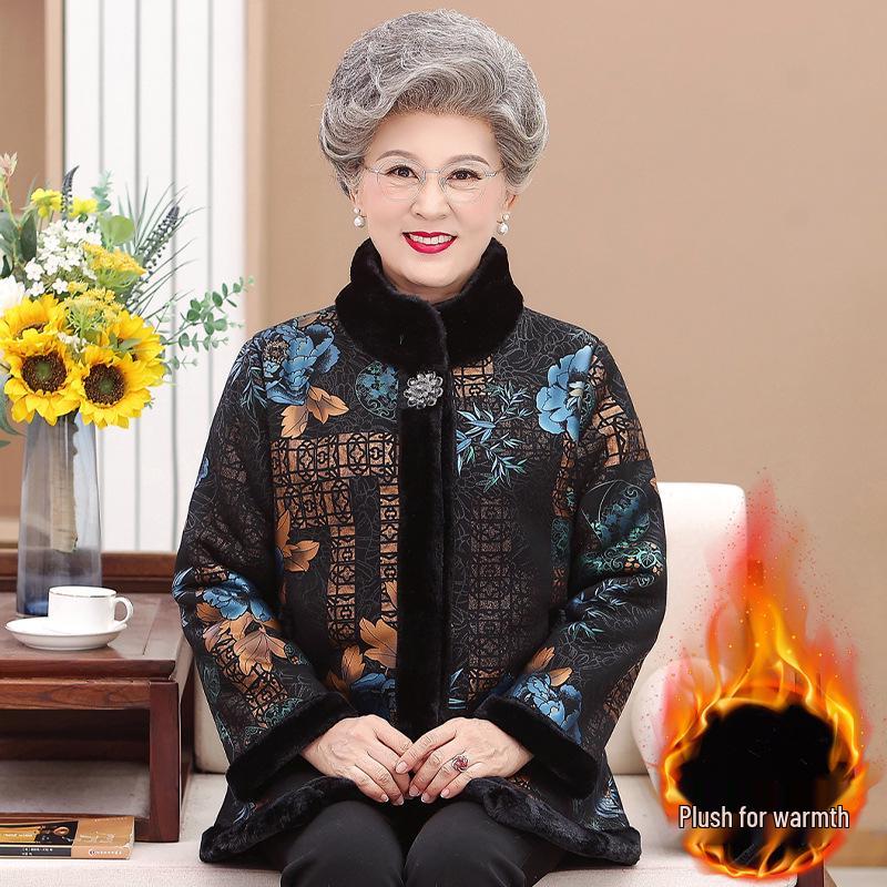 Women's Winter Mink Coat with Velvet Lining – Elegant and Fashionable for Middle-Aged and Elderly Women