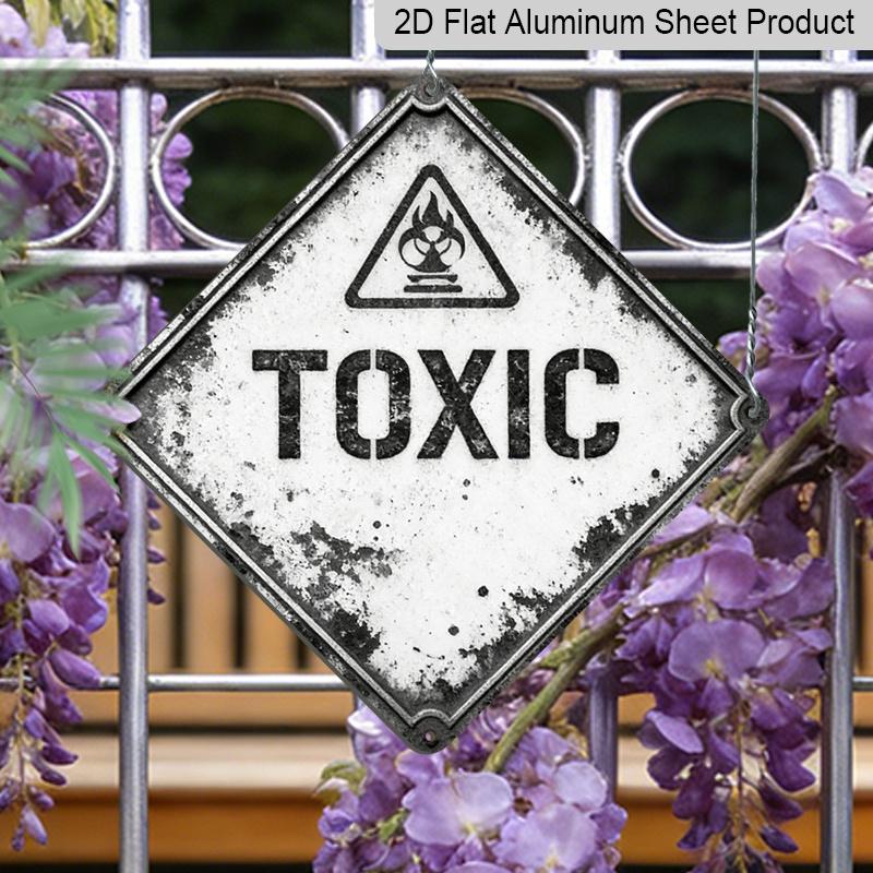 

2D Flat, 1pc, Toxic Substance Theme, Decorative Gift for Industrial Decor Lovers, Vintage Metal Aluminum Sign, Suitable for Laboratory, Factory 20*20cm