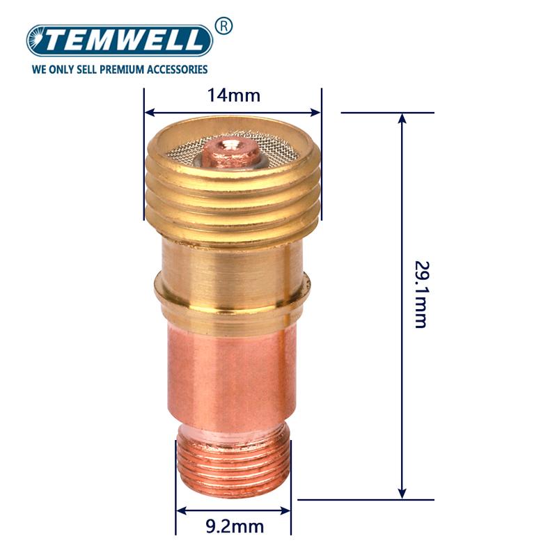 5Pcs 1.0/1.6/2.4/3.2mm TIG Gas Lens Collet Body 17GL040 17GL116 17GL332 17GL18 For TIG WP17 18 26 Welding Torch Accessories