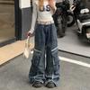 Simic American Retro Heavy-duty Multi-pocket Jeans High Street Hip-hop Trendy Overalls Men's and Women's Wide-leg Pants