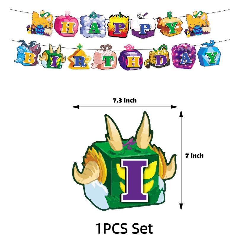 

Pirate Blox Fruits Themed Birthday Party Decorations Flags Balloons Toppers Cake Banner