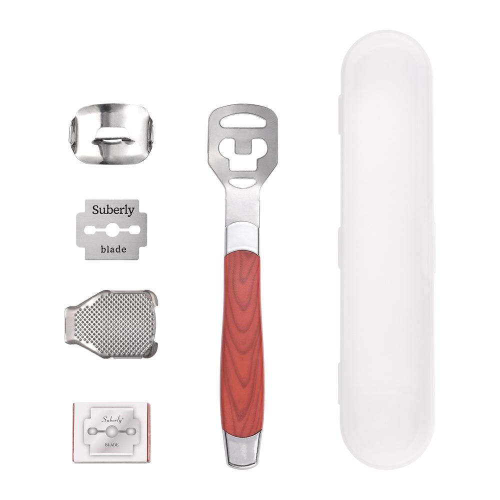 

Цветная деревянная ручка Пилка для ног Бритва для удаления мозолей Кусачки для кутикулы Ремувер Рашпиль Пилка для ног Мозоль на ногах Лезвия Скребок для ног Набор