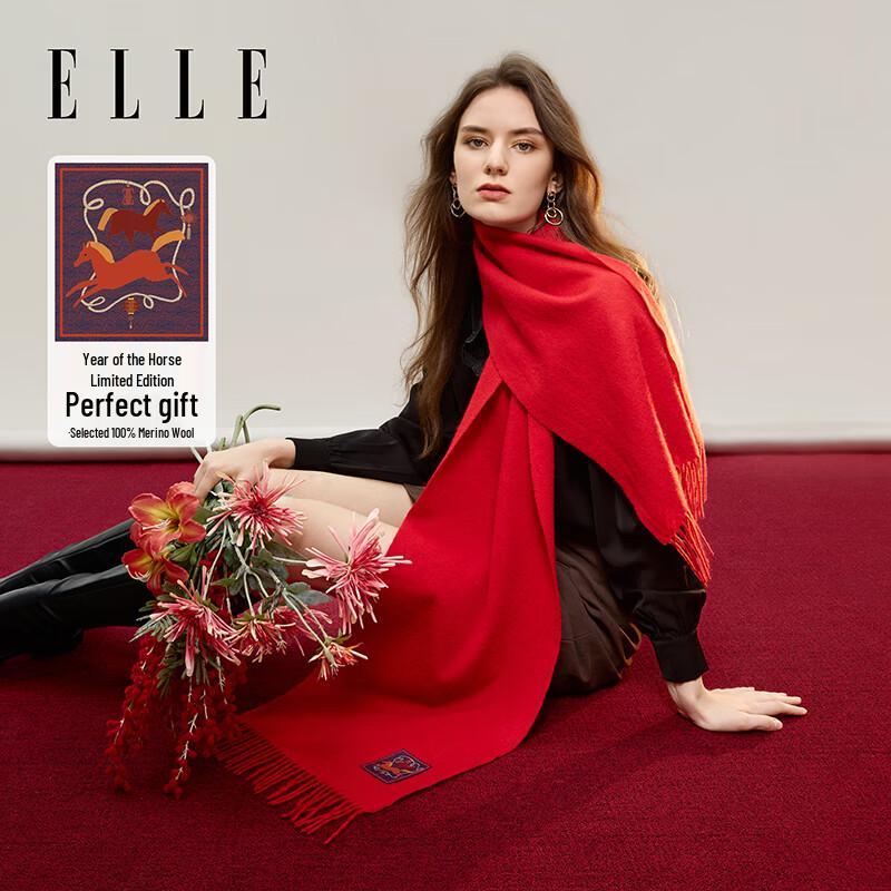 ELLE Праздничный шарф 100% шерсть