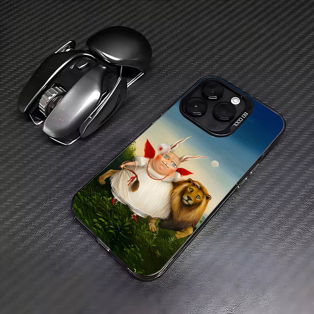 Vintage Rabbit Aristocrat Phone Case For iPhone17,16,15,14,13,12,11 Plus,Pro Max Colored Silver Plated Inside Cover