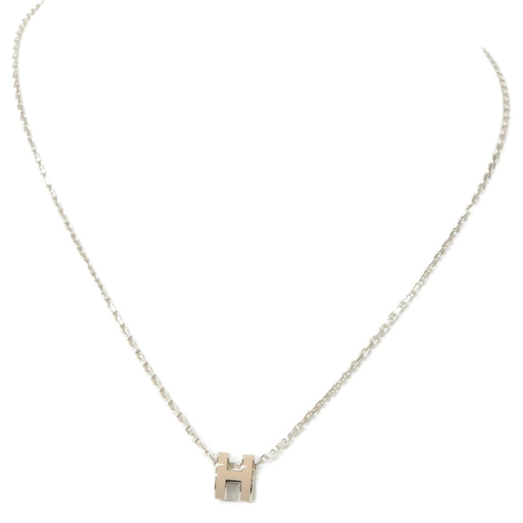 Hermes Excellent Condition Mini Pop Ash Necklace Marrons glacé/SVHardwareUsed