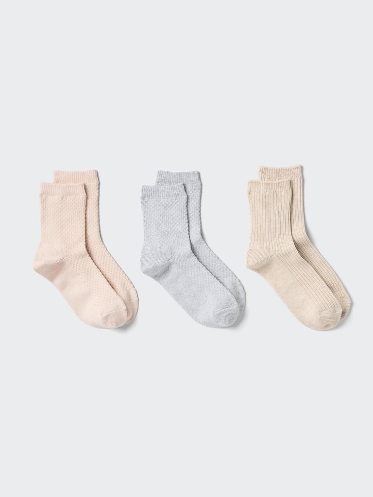 Uniqlo Socks 3p  Crew Popcorn 