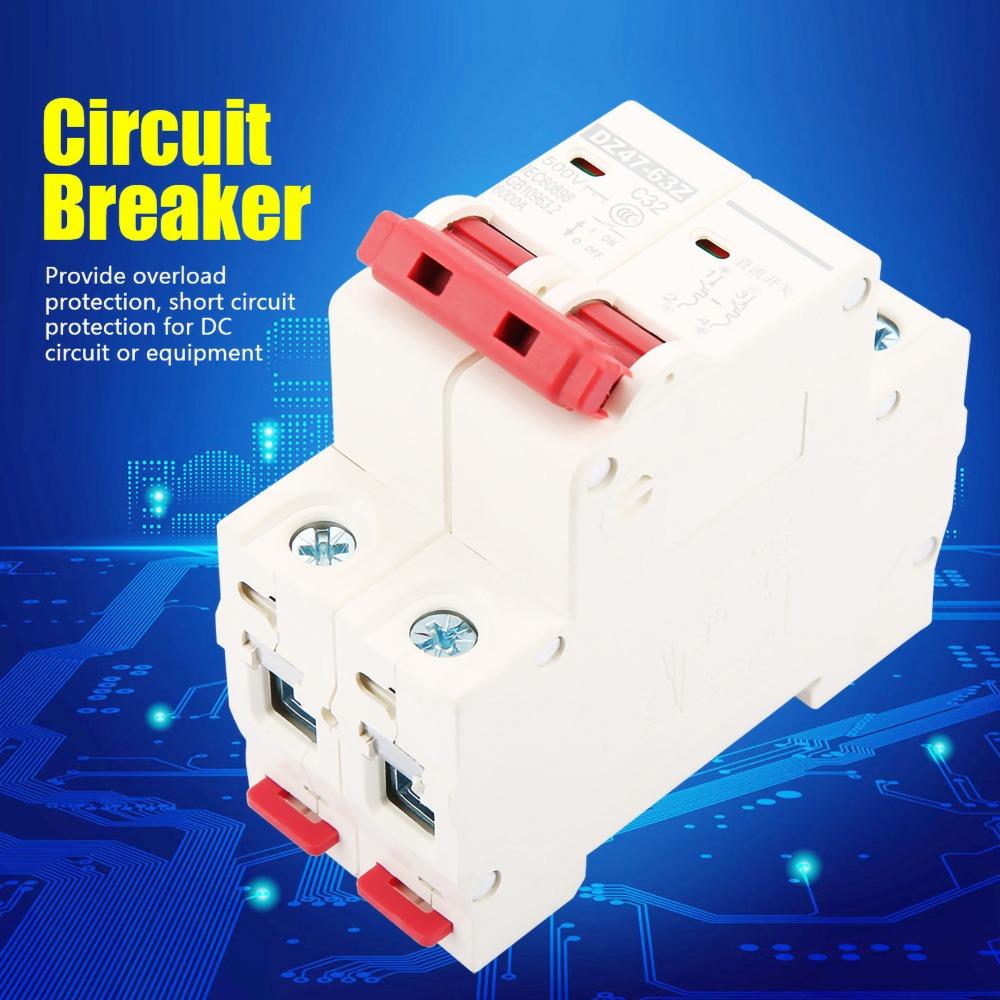 Air Switch DZ47-63Z 2P Circuit Breaker DC 500V 10A/16A/20A/32A/40A/63A MCB DC Circuit Breaker Industrial Use