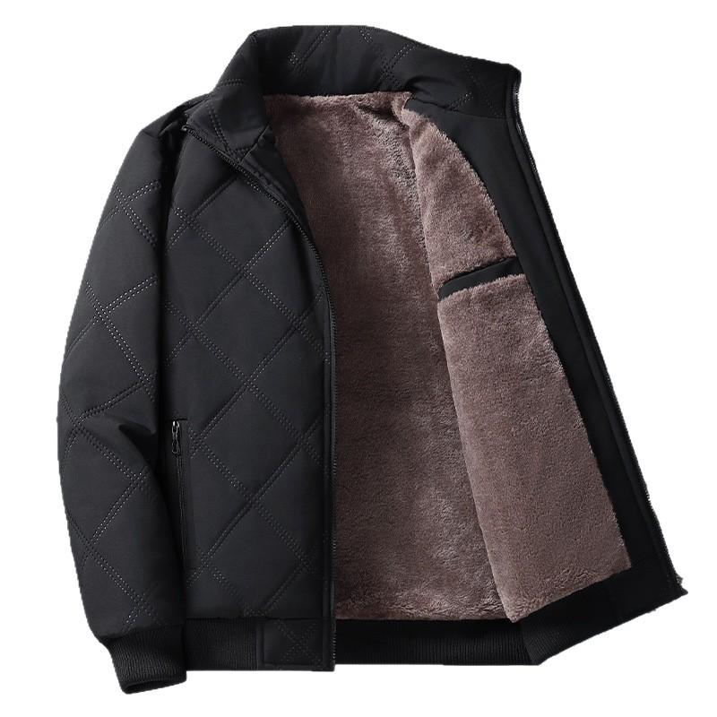 Leisure, Winter Velvet, Men's Cotton Jacket, New Style, Thickened, Stand Up Collar, Windproof and Warm Cotton Jacket, Winter Cotton Jacket
