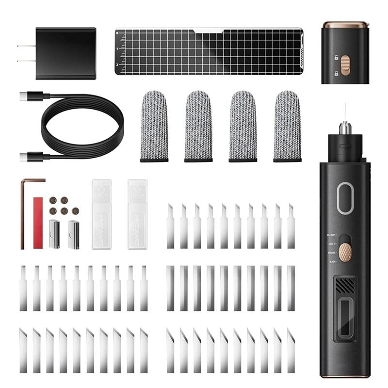 Handheld Ultrasonic Cutter High Precision Ultrasonic Cutter with Display LED Light 1-5 mm Cutting Thickness for Wood Crafts