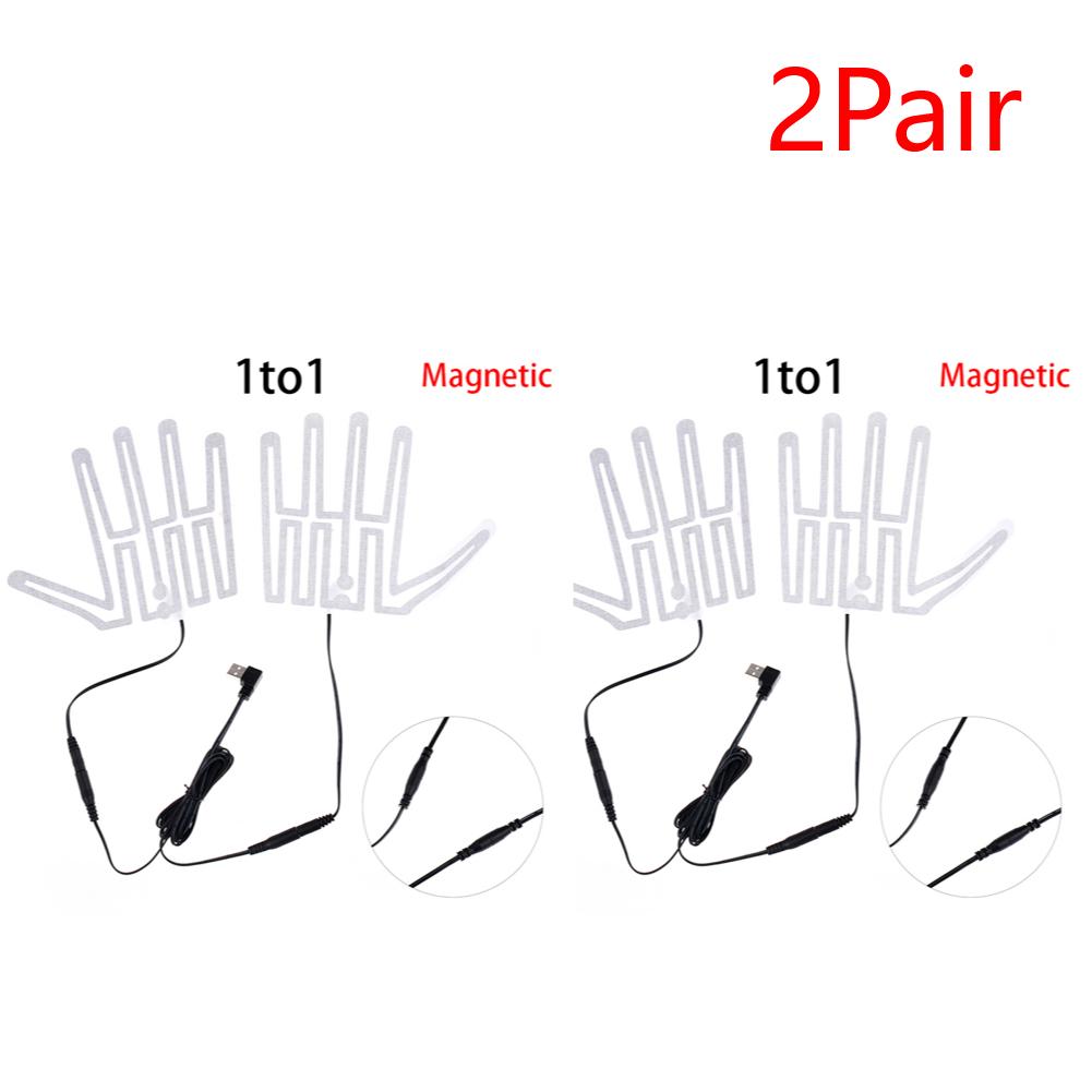 1/2Pair Five-Finger Gloves Heating Pad Carbon Fiber 5V Glove Heating Sheet Thermal Insulation for Outdoor Skiing