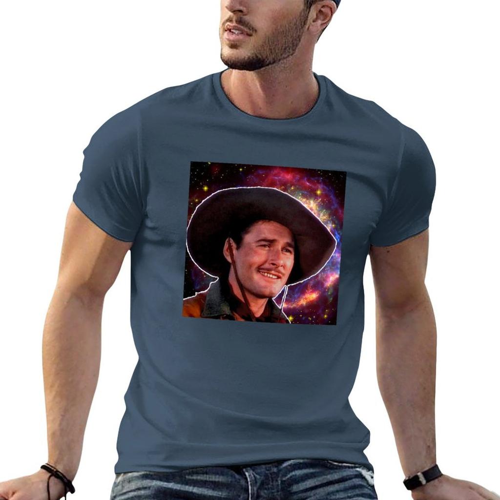 Errol Flynncelestial Cowboy Tshirt Basic Simple Casual Short Sleeve Tee
