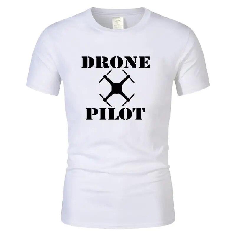 Футболка унисекс Drone Pilot, повседневная футболка, винтажная футболка, брендовая футболка унисекс с квадрокоптером, модная уличная летняя хлопковая футболка L