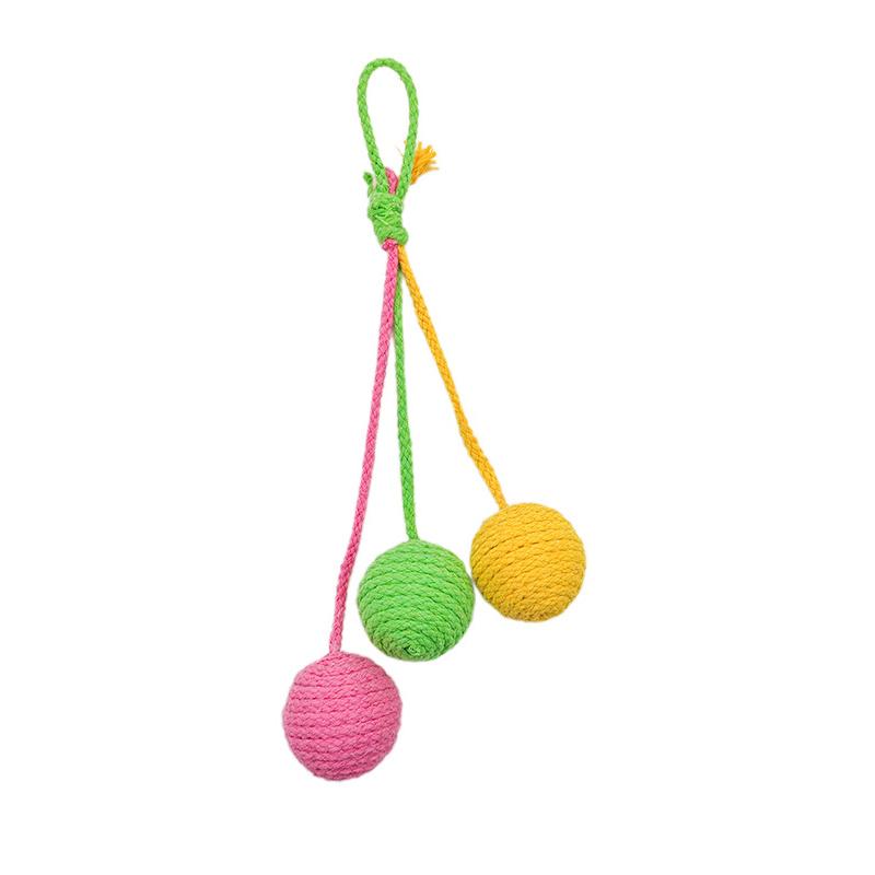 Resistant Chew Toys Can Be Suspended Cat Teasing Toys Cotton Rope Ball Toy Nontoxic Durable Interactive Cog Toy Pet Accessories