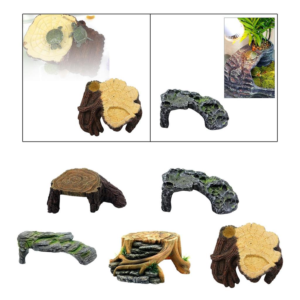 Reptile Hideout Resin Aquarium Decoration Landscape Decoration Aquarium Fish Tank Decoration for Snake Lizards Amphibians