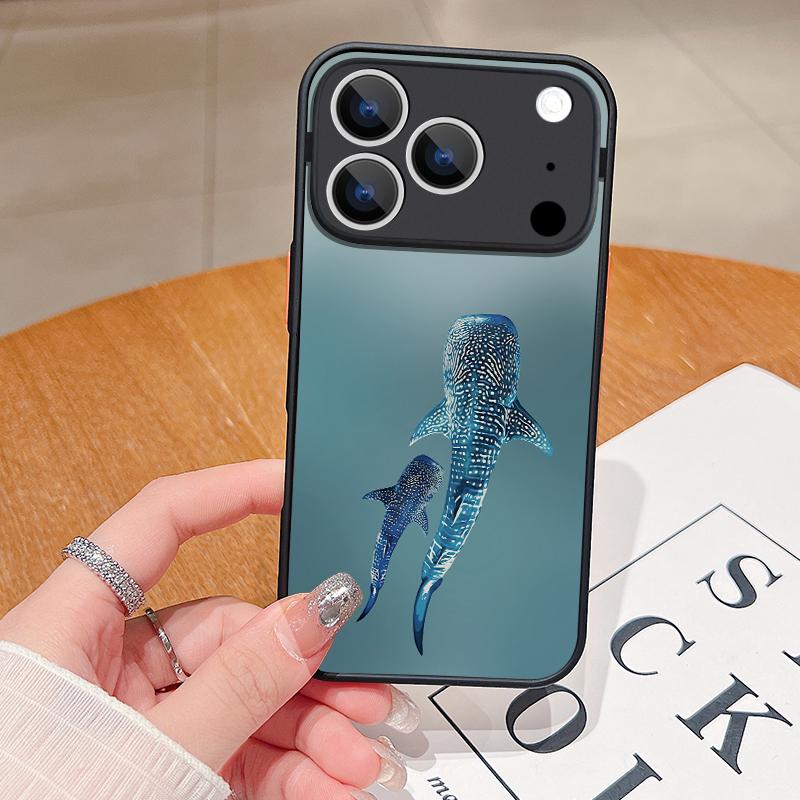 Starry Sky Blue Whale Phone Case For iPhone Air 16e 17 16 15 14 17 Pro Max 13 12 Pro 11 Shockproof Hard PC Soft Edge TPU Matte Cover