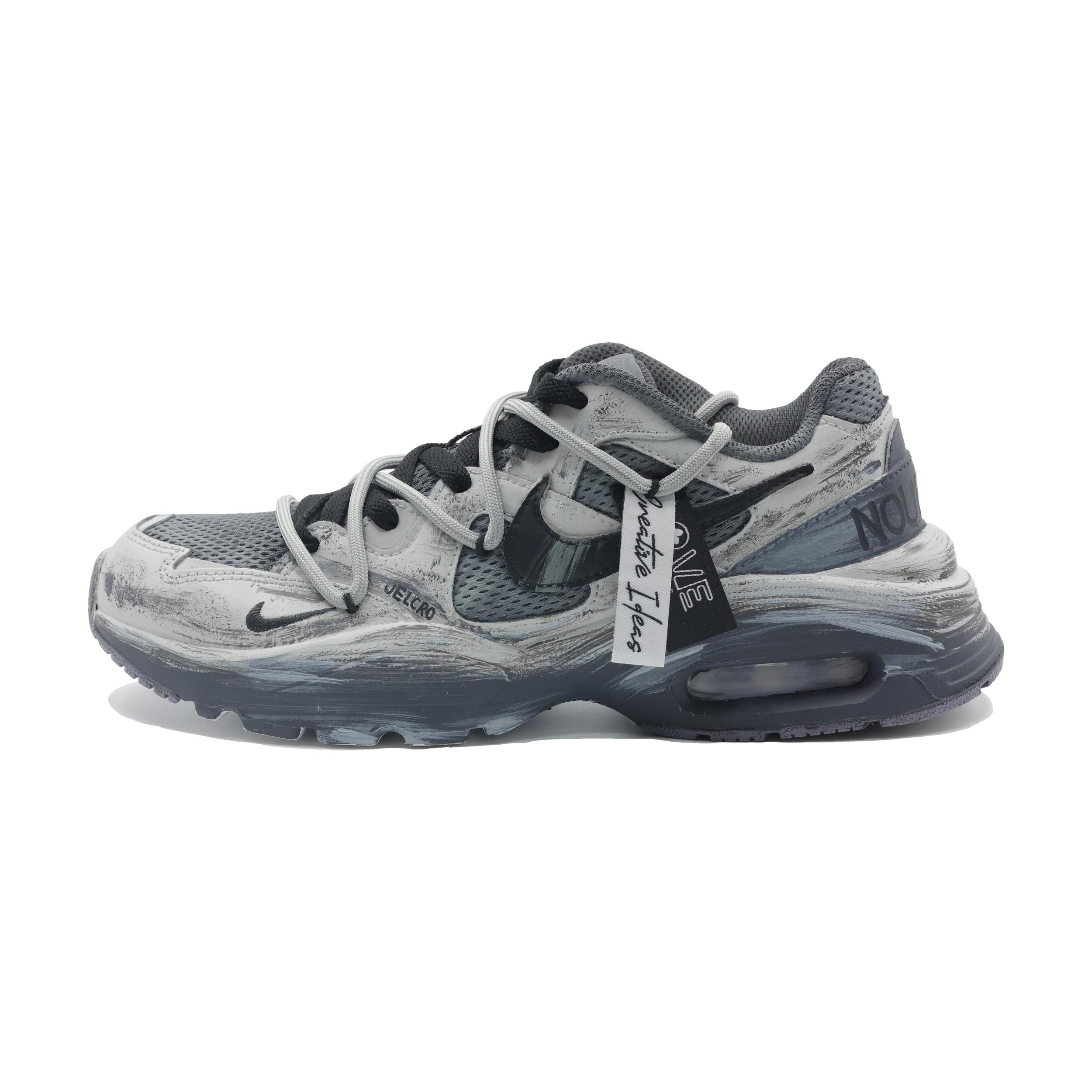 

Nike Air Max Fusion Амортизация Нескользящая Износостойкая Низкие Беговые Кроссовки Женские Серый Черный CJ1671-105(Команда292- ) 36